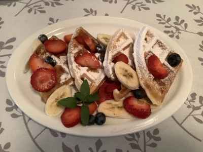 Belgian waffles at Via Veneto bnb 