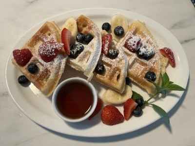 Belgian waffles at Via Veneto- NOTL